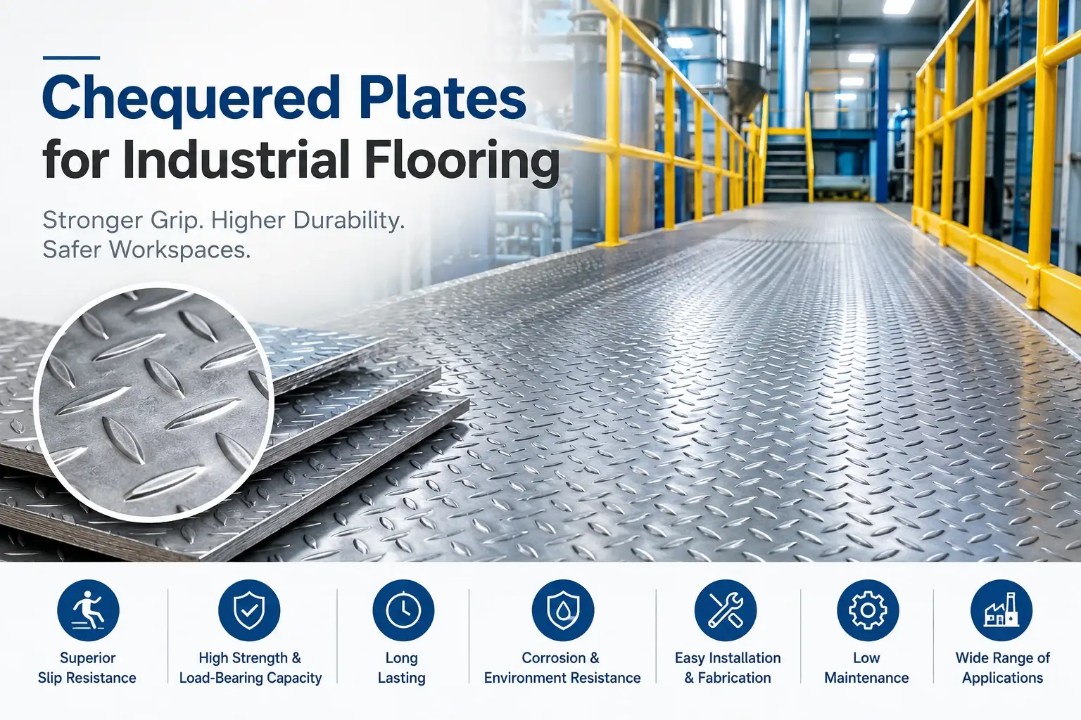Chequered Plates Explained: Uses, Grades & Benefits in Industrial Flooring